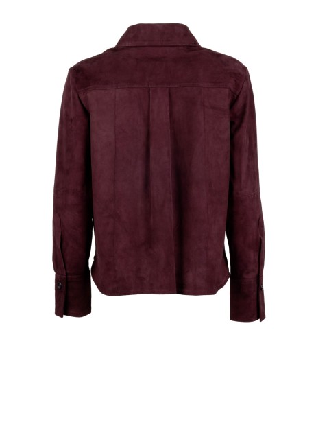 Giacca Camicia in Camoscio Bordeaux - Marella 2
