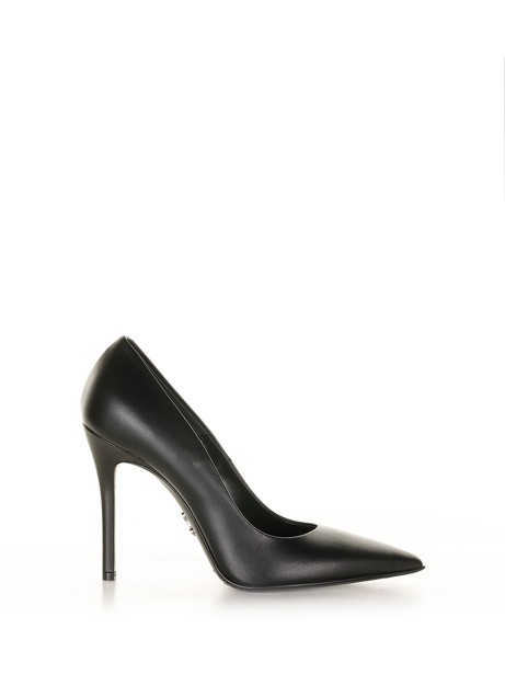 Décolleté stiletto nero in pelle