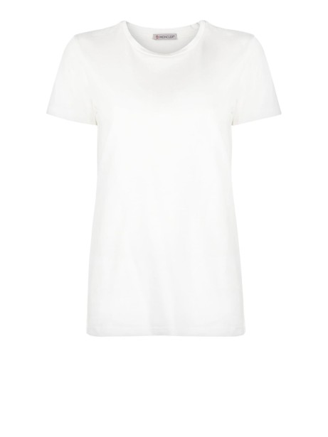 T-shirt Moncler con scollo rotondo in cotone bianco