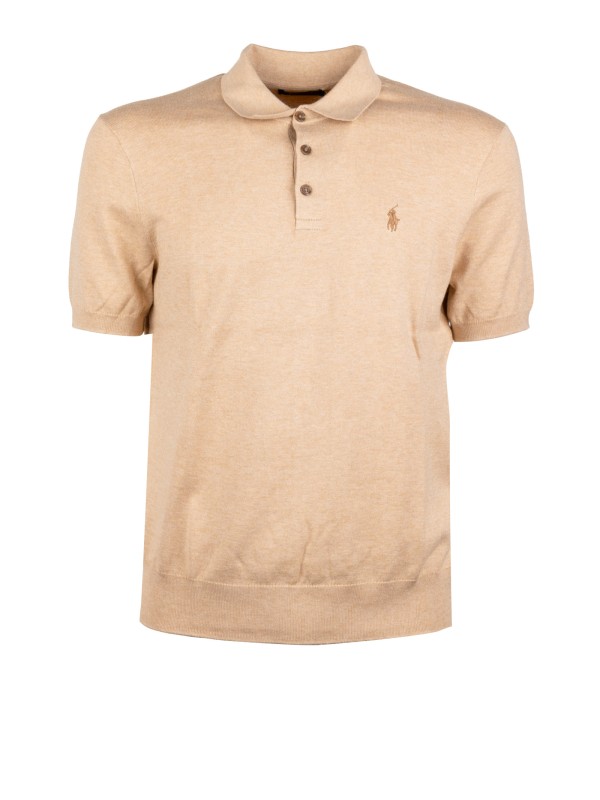 Polo Ralph Lauren - Polo in maglia color cuoio con logo