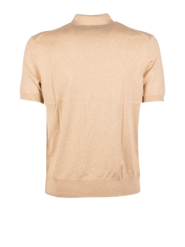 Polo Ralph Lauren Men's Leather Brown Polo Shirt with Logo