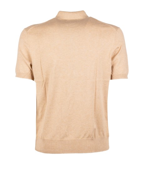 Polo Ralph Lauren Men's Leather Brown Polo Shirt with Logo