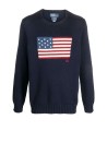 Polo Ralph Lauren Flag Cotton Crewneck Sweater - Navy