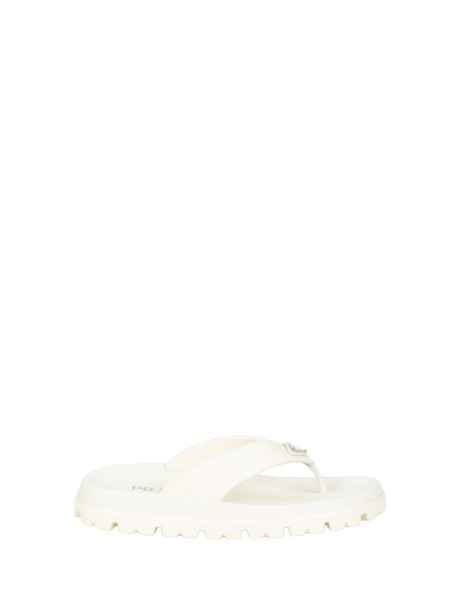 Prada White Rubber Flip-Flops