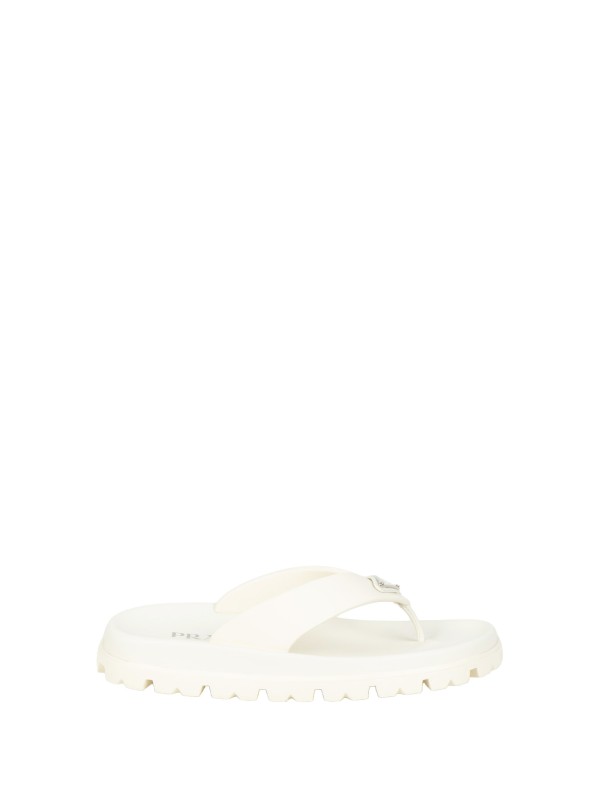 Prada White Rubber Flip-Flops