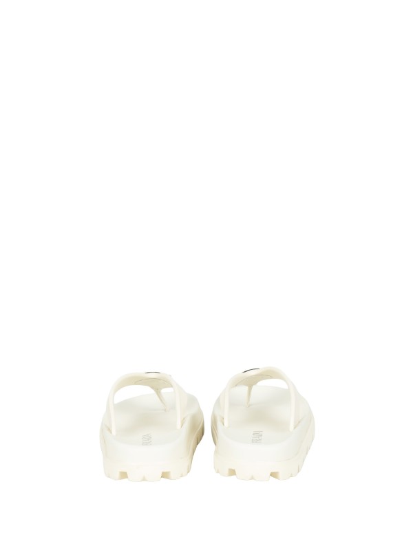Prada White Rubber Flip-Flops