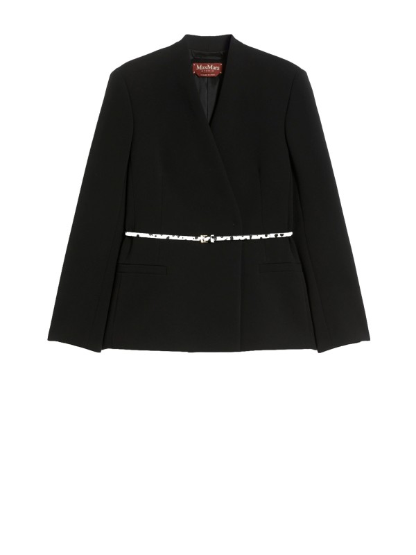 Double-Breasted Cady Jacket with Belt - Max Mara