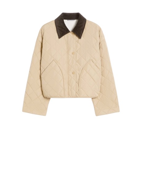 Giacca Reversibile Imbottita in Tessuto Antigoccia - Beige