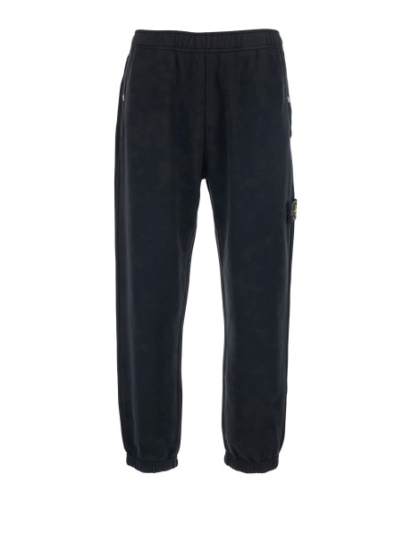 Pantalone Jogger in Felpa di Cotone Nero di Stone Island