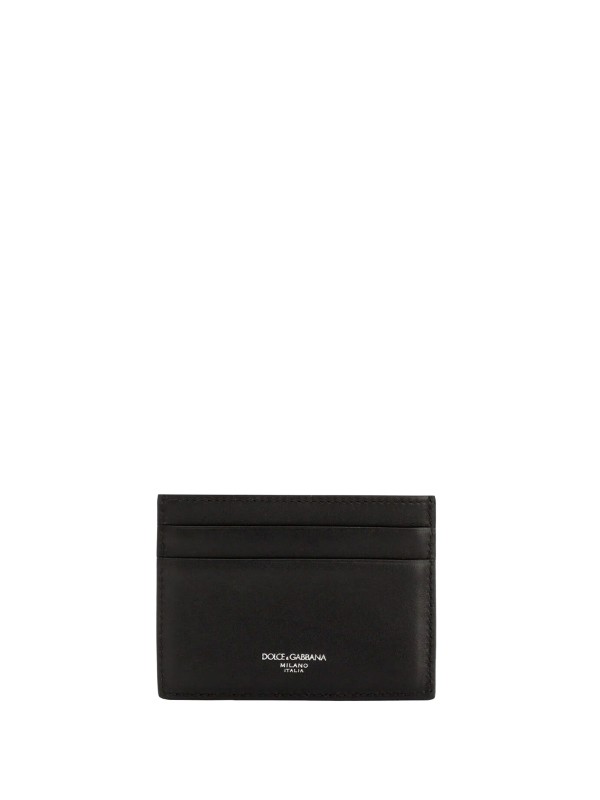 Dolce & Gabbana Black Woven Plongé Calfskin Card Holder