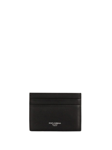 Dolce & Gabbana Black Woven Plongé Calfskin Card Holder