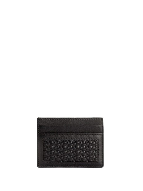 Dolce & Gabbana Black Woven Plongé Calfskin Card Holder
