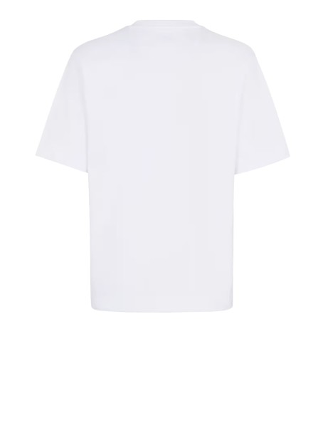 Fendi White Cotton T-Shirt with FF Applique 2