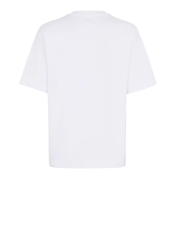 T-shirt in cotone bianco con taschino Fendi