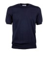 Alpha Studio Night Blue Short-Sleeve Cotton T-Shirt