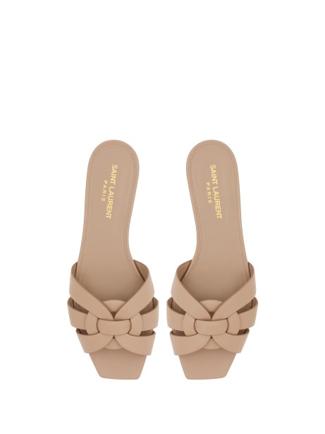 Saint Laurent Tribute Flat Leather Mules