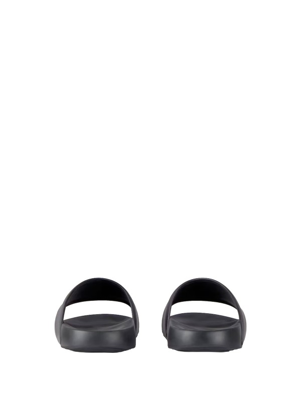 Givenchy Black Rubber Label Slide Flat Mules