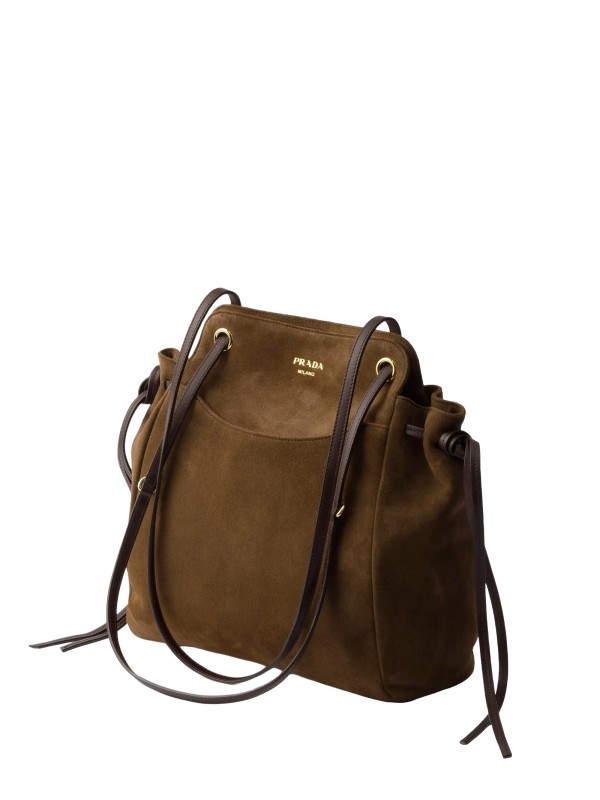Prada Carry Medium Suede Tote Bag