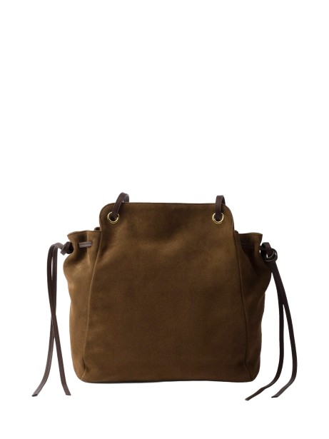 Borsa Shopping Prada Carry Medium Pelle Scamosciata Cacao