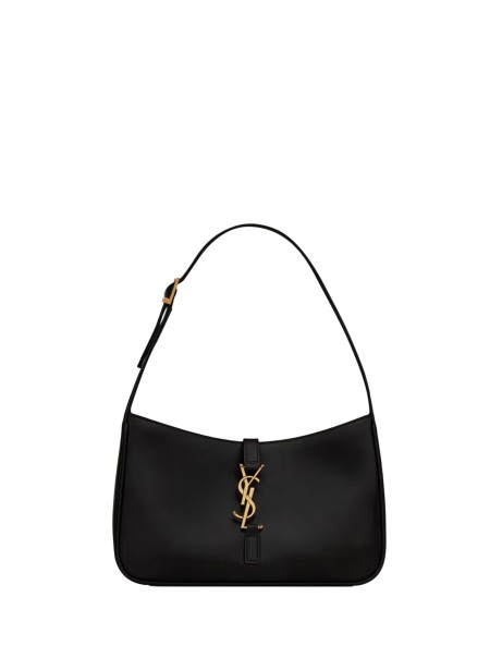 Saint Laurent Le 5 à 7 Mini Hobo in Pelle Liscia Nera