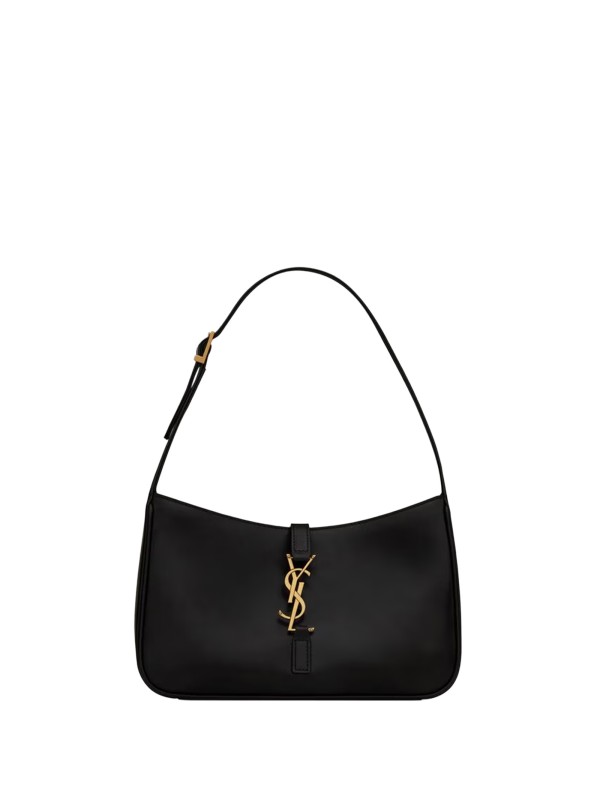 Saint Laurent Le 5 à 7 Mini Hobo in Pelle Liscia Nera