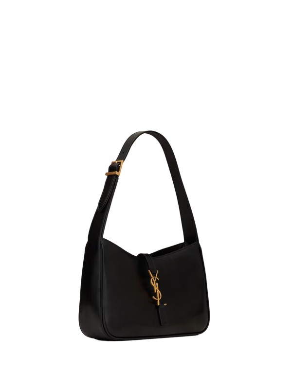 Saint Laurent Le 5 à 7 Mini Hobo in Pelle Liscia Nera