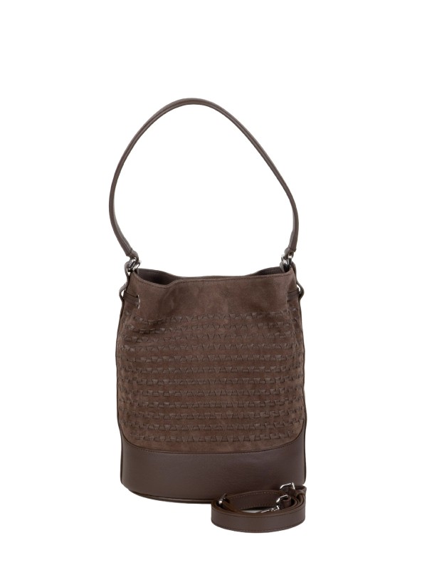 Zanellato Monda' Musiva Small Leather Shoulder Bag in Moro