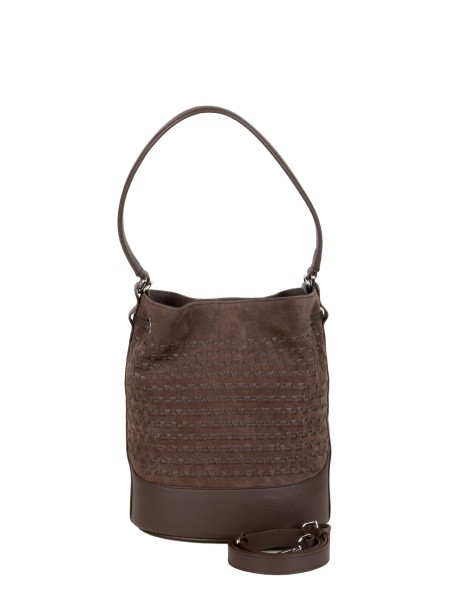 Zanellato Monda' Musiva Small Leather Shoulder Bag in Moro