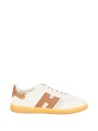 Hogan Women's White and Tan Leather Sneakers