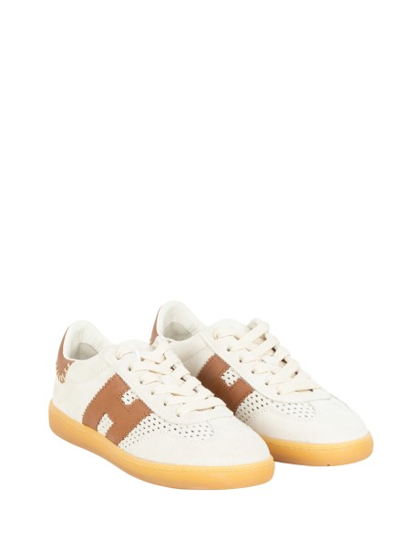 Sneaker Hogan H-STRIPES Donna Bianco e Cuoio 2