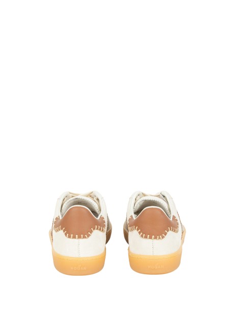Hogan Women's White and Tan Leather Sneakers