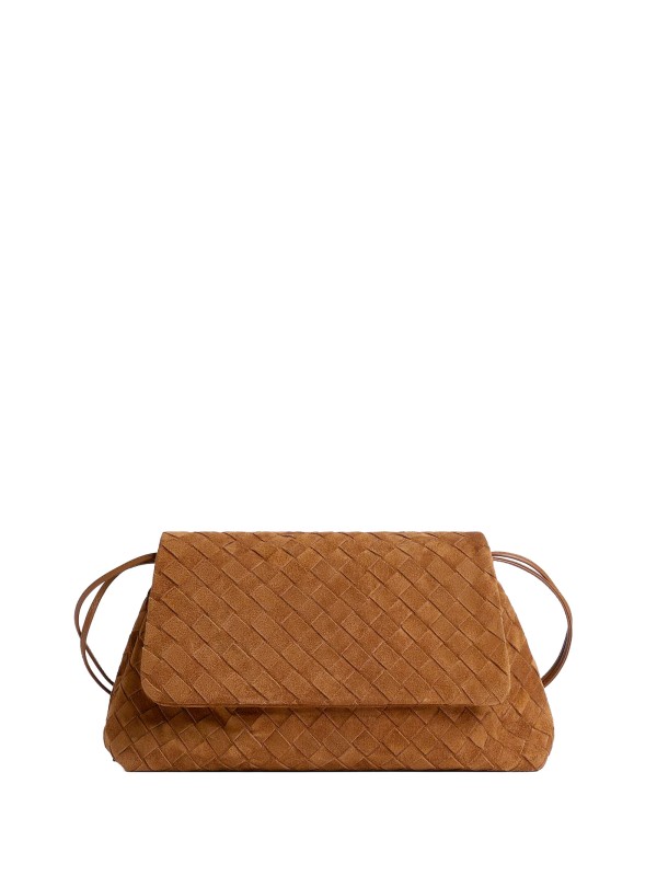 Giorno Amber Suede Clutch by Bottega Veneta