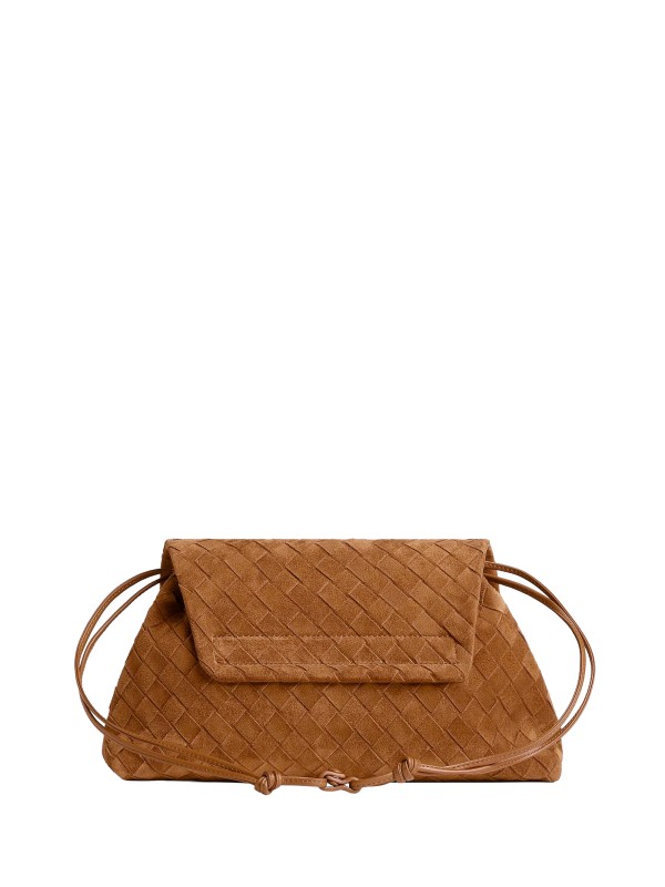 Giorno Amber Suede Clutch by Bottega Veneta