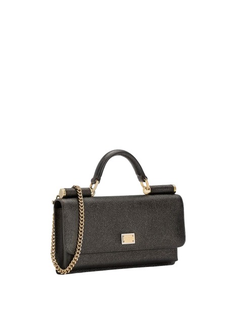 Mini bag in pelle di vitello stampa Dauphine nera 2