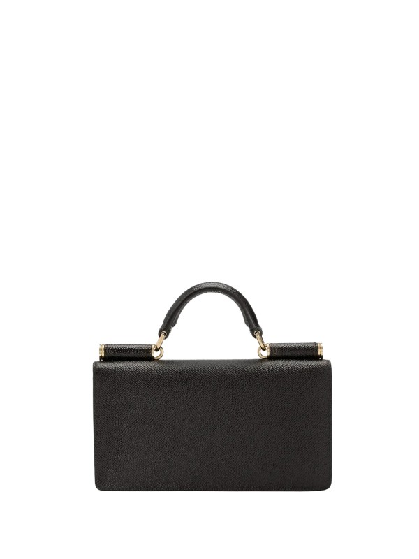 Dolce & Gabbana Black Dauphine-Print Calfskin Mini Bag