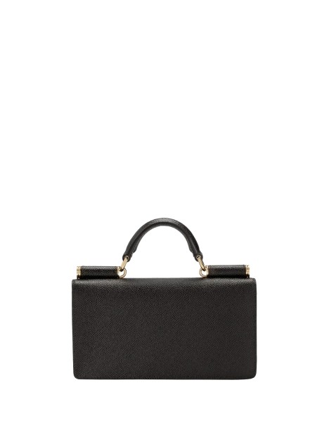 Dolce & Gabbana Black Dauphine-Print Calfskin Mini Bag