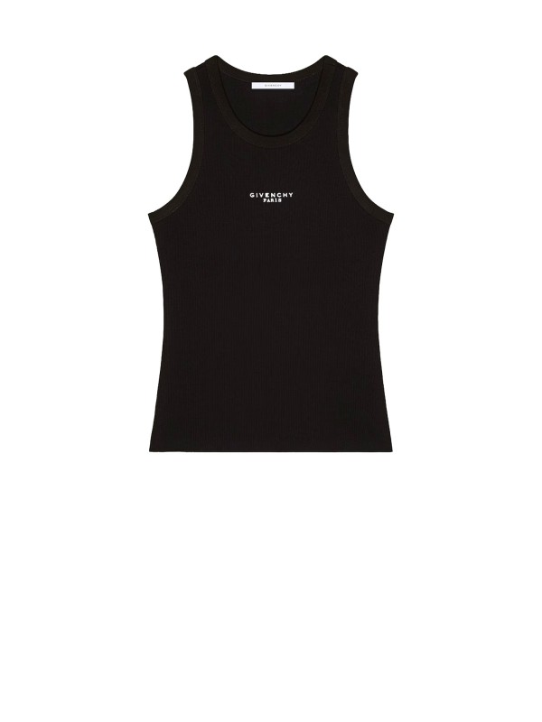 Givenchy Slim Fit Cotton Tank Top with Paris Print