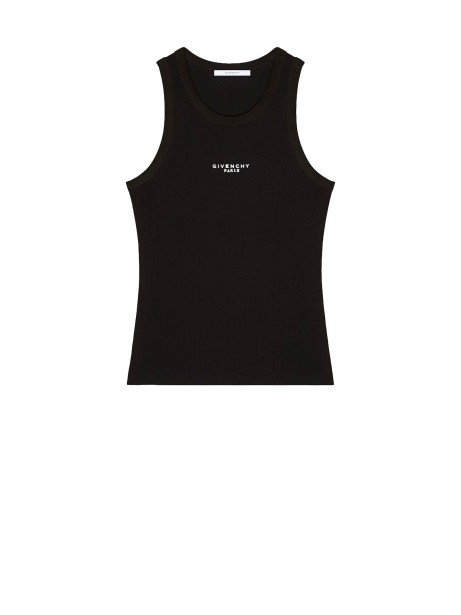 Givenchy Slim Fit Cotton Tank Top with Paris Print
