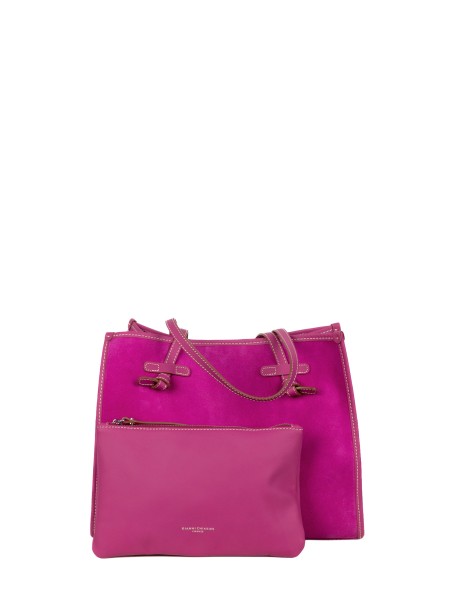 Borsa Shopper Marcella Pelle Scamosciata Fuxia