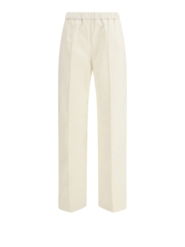 Pantalone Gubbio Jogging in Gabardina di Cotone Burro