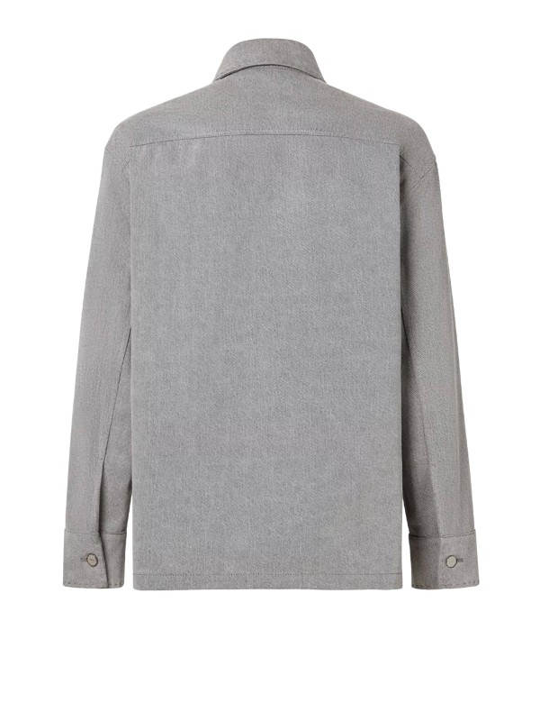 Giacca Go-To in Denim Grigio Fendi