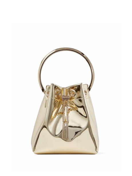 Bon Bon Mini Gold Mirror Fabric Bag with Metal Handle