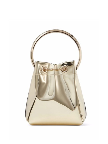 Mini Borsa Bon Bon in Tessuto Oro con Manico in Metallo