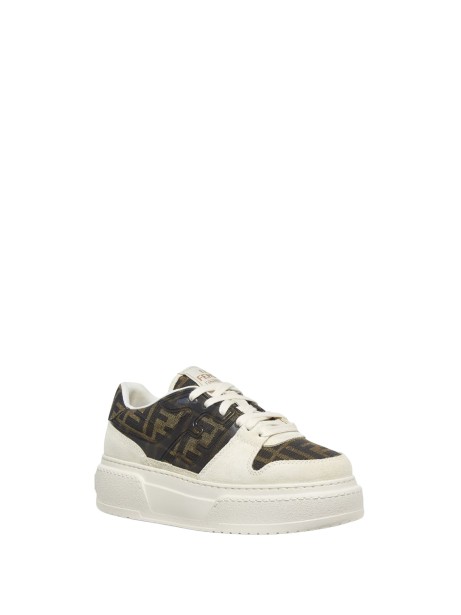 Fendi Match Canvas and Suede Platform Low-Top Sneakers 2