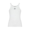 Top in Cotone Bianco con Logo Fendi Roma