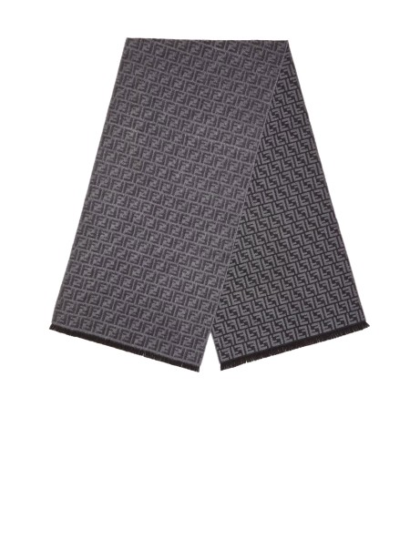 Fendi Gray FF Wool Scarf