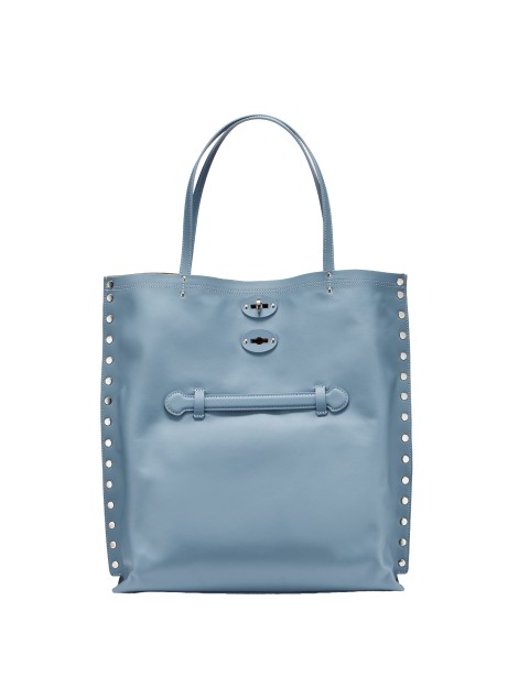Zanellato A'spasso® Medium Leather Tote in Blue Zelante