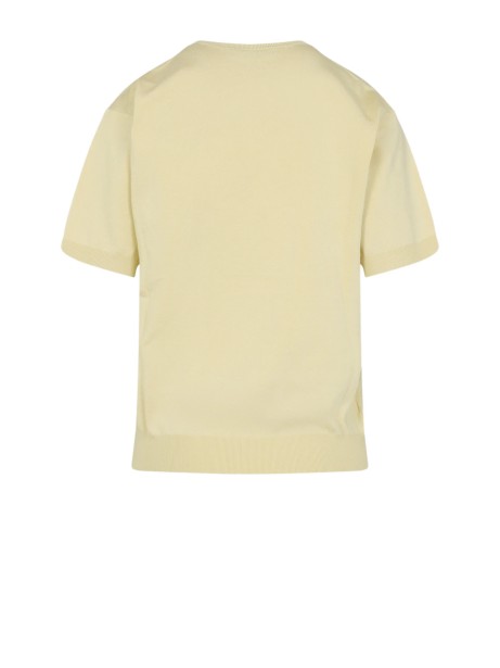 T-shirt in Seta Riciclata con Logo a Coste di Prada 2