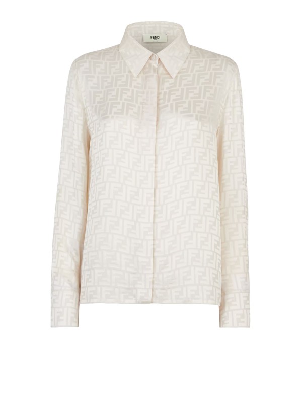 Fendi White Silk FF Shirt