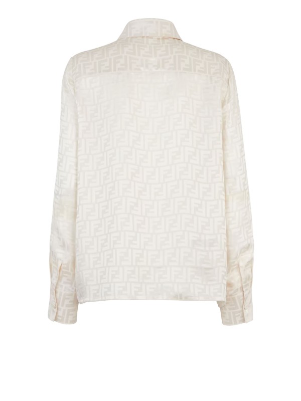 Fendi White Silk FF Shirt